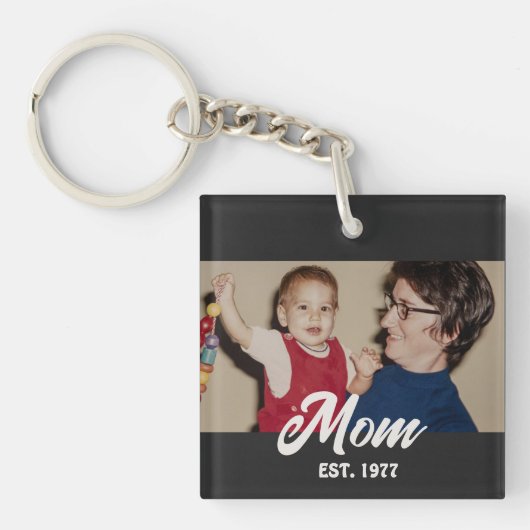 Mama hat modernes Skriptfoto eingerichtet Schlüsselanhänger (Vorderseite)