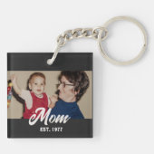 Mama hat modernes Skriptfoto eingerichtet Schlüsselanhänger (Rückseite)
