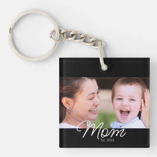 Mama hat modernes Skriptfoto eingerichtet Schlüsselanhänger (Vorderseite)