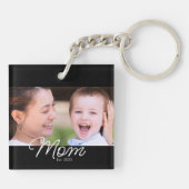 Mama hat modernes Skriptfoto eingerichtet Schlüsselanhänger (Rückseite)