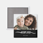 Mama hat modernes weißes Skript-Foto elegant einge Magnet (Vorderseite/Rückseite)
