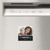 Mama hat modernes weißes Skript-Foto elegant einge Magnet (In Situ (Geschirrspüler))