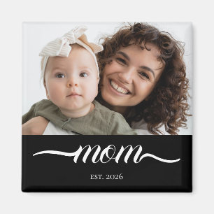 Mama hat modernes weißes Skript-Foto elegant einge Magnet