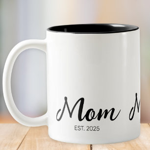 Mama hat neues Mama-Geschenk etabliert Zweifarbige Tasse