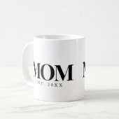 Mama hat neues Mama-Geschenk in schwarzer Typograf Kaffeetasse (Vorderseite Links)