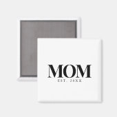 Mama hat neues Mama-Geschenk in schwarzer Typograf Magnet (Vorderseite/Rückseite)
