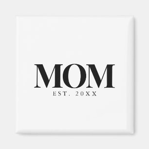 Mama hat neues Mama-Geschenk in schwarzer Typograf Magnet