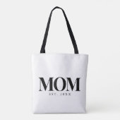 Mama hat neues Mama-Geschenk in schwarzer Typograf Tasche (Rückseite)