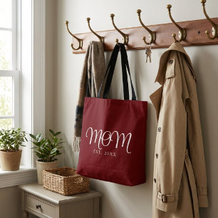 Mama hat neues Mama-Geschenk mit weißem Schriftzug Tasche
