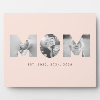 Mama hat Pastell-Pfirsich Minimalistisch 3 Foto ei Fotoplatte