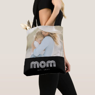 Mama hat Retro-Schriftzug Schwarzes Foto Tasche