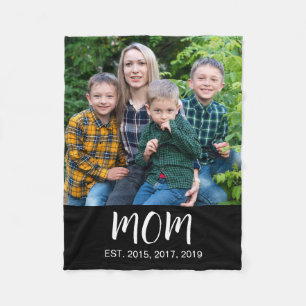 Mama hat Schwarz Modern Bold Schrift Foto etablier Fleecedecke