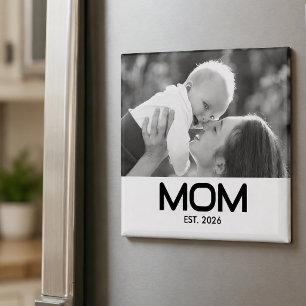 Mama hat Schwarz-Weiß-Foto-Geschenk etabliert Magnet