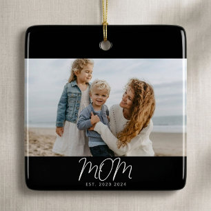 Mama hat Schwarz Weiß Schrift Foto Keramik eingeri Keramikornament