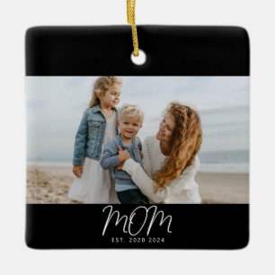Mama hat Schwarz Weiß Schrift Foto Keramik eingeri Keramikornament