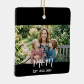 Mama hat Schwarz-Weiß-Script-Foto eingerichtet Keramikornament (Rechts)