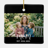 Mama hat Schwarz-Weiß-Script-Foto eingerichtet Keramikornament (Rückseite)