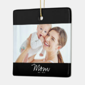 Mama hat Schwarz-Weiß-Script-Foto eingerichtet Keramikornament (Links)