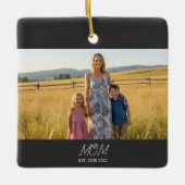 Mama hat Schwarz-Weiß-Script-Foto eingerichtet Keramikornament (Vorderseite)