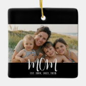 Mama hat Schwarz-Weiß-Script-Foto eingerichtet Keramikornament (Vorderseite)