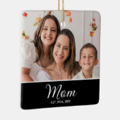 Mama hat Schwarz-Weiß-Script-Foto eingerichtet Keramikornament (Rechts)