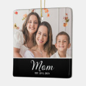 Mama hat Schwarz-Weiß-Script-Foto eingerichtet Keramikornament (Links)