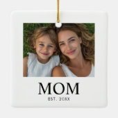 Mama hat Schwarz-Weiß-Script-Foto eingerichtet Keramikornament (Rückseite)