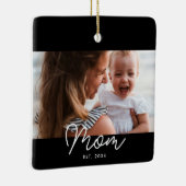 Mama hat Schwarz-Weiß-Script-Foto eingerichtet Keramikornament (Rechts)