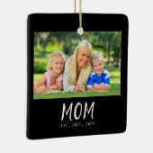 Mama hat Schwarz-Weiß-Script-Foto eingerichtet Keramikornament (Rechts)