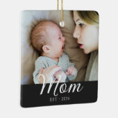 Mama hat Schwarz-Weiß-Script-Foto eingerichtet Keramikornament (Rechts)