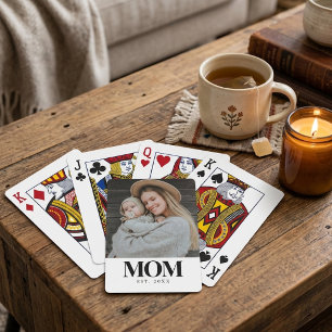 Mama hat Schwarze Typografie Foto-Geschenk gegründ Spielkarten