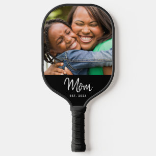 Mama hat schwarzen Spaß Modernes Skript-Foto aufge Pickleball Schläger