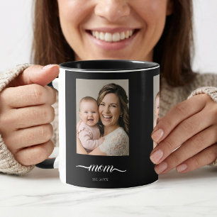 Mama hat schwarzes Foto individuell Jahr gegründet Tasse