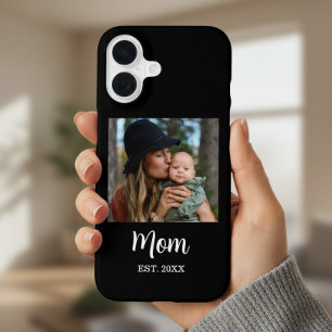 Mama hat schwarzes Schriftfoto eingerichtet  iPhone 16 Hülle