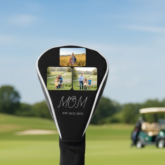 Mama hat schwarzes Skript 3 Foto eingerichtet Golf Headcover