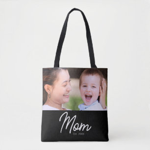 Mama hat schwarzes Skript Minimal Elegant Foto geg Tasche