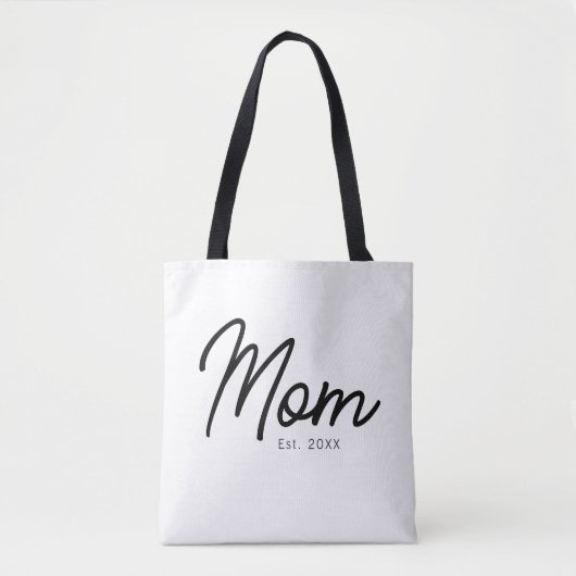 Mama hat Schwarzes Skript Minimal Elegant gegründe Tasche (Vorderseite)
