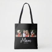 Mama hat Skript 3 Foto Schwarz eingerichtet Tasche (Vorderseite)