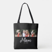 Mama hat Skript 3 Foto Schwarz eingerichtet Tasche (Rückseite)