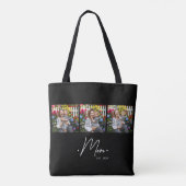 Mama hat Skript 3 Foto Schwarz eingerichtet Tasche (Rückseite)
