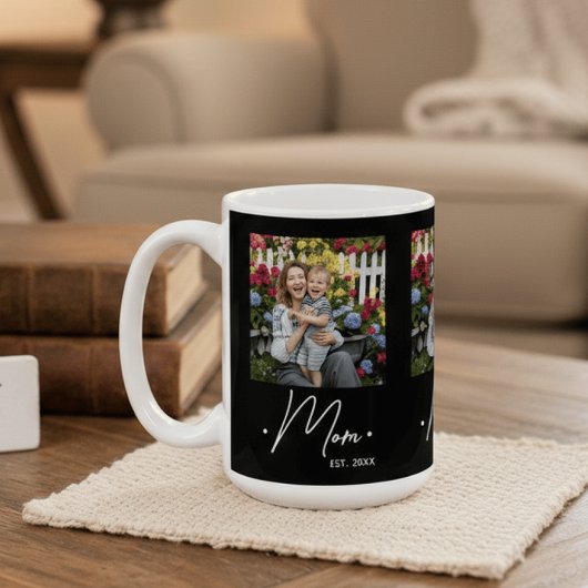 Mama hat Skript 3 Foto Schwarz erstellt Kaffeetasse
