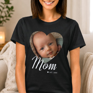 Mama hat Skript Herz Foto Schwarz eingerichtet T-Shirt
