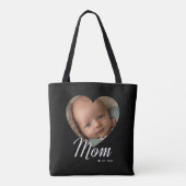 Mama hat Skript Herz Foto Schwarz erstellt Tasche (Rückseite)