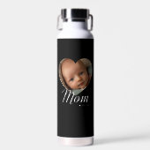 Mama hat Skript Herz Foto Schwarz Isoliert Trinkflasche (Vorne)