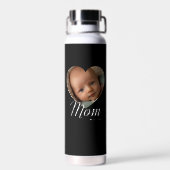 Mama hat Skript Herz Foto Schwarz Isoliert Trinkflasche (Rückseite)