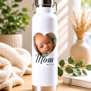 Mama hat Skript Herz Foto Weiß Isoliert eingericht Trinkflasche