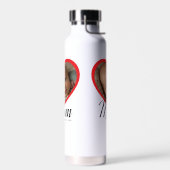 Mama hat Skript Rot Herz Foto Weiß eingerichtet Trinkflasche (Links)