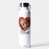 Mama hat Skript Rot Herz Foto Weiß eingerichtet Trinkflasche (Vorne)