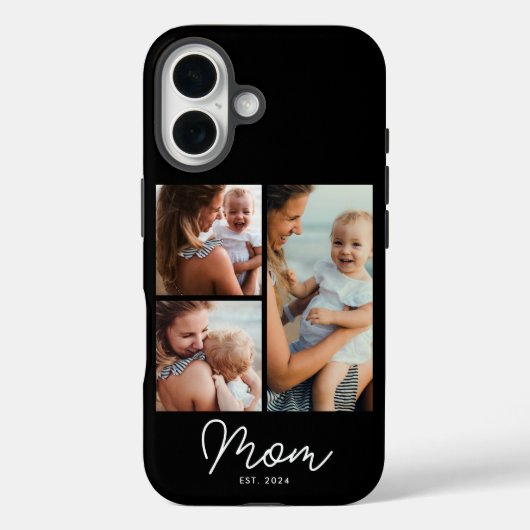 Mama hat Skript Schwarz 3 Foto Case-Mate iPhone Hülle (Rückseite)