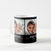 Mama hat Skript Schwarz 3 Foto eingerichtet Kaffeetasse (Vorderseite Links)